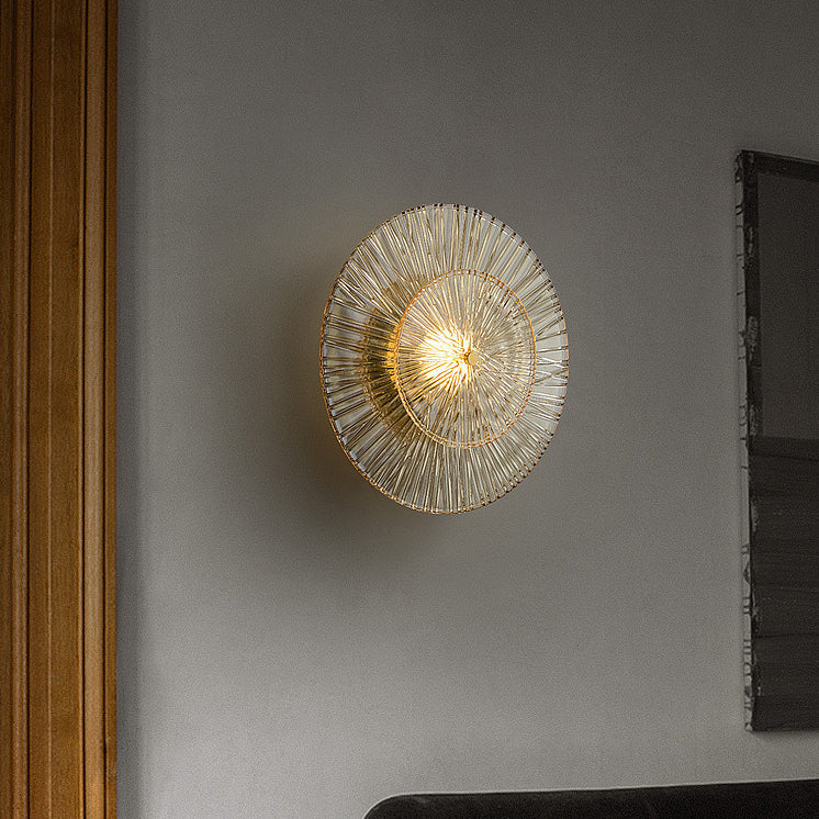 Shabby Round Copper Glass 1-Light Wall Sconce Lamp