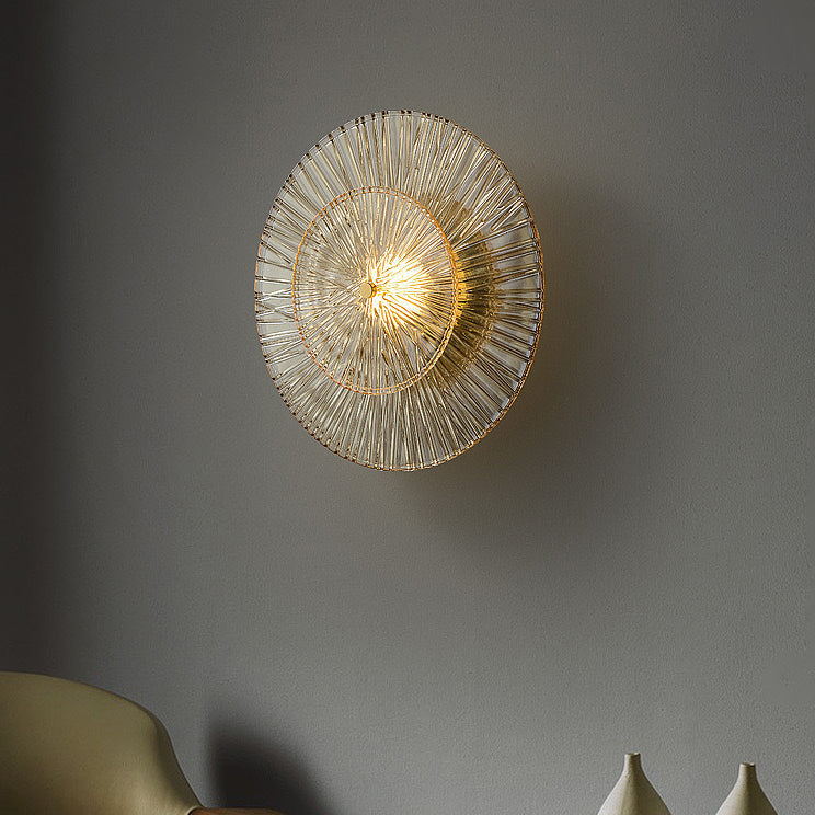 Shabby Round Copper Glass 1-Light Wall Sconce Lamp