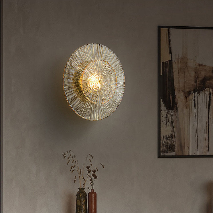 Shabby Round Copper Glass 1-Light Wall Sconce Lamp