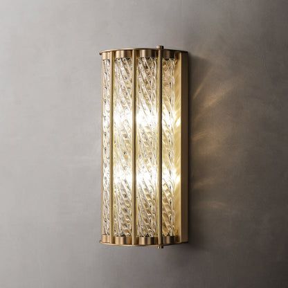Luxury Cylinder Copper Glass 2/3 Light Wall Sconce Lamp