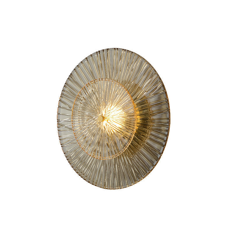 Shabby Round Copper Glass 1-Light Wall Sconce Lamp