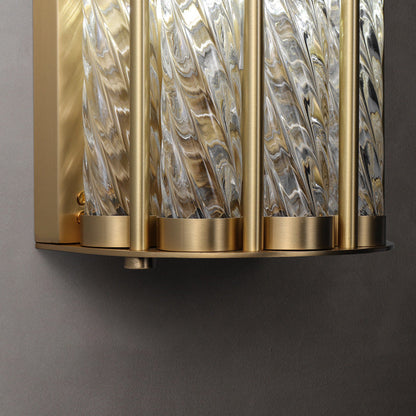 Luxury Cylinder Copper Glass 2/3 Light Wall Sconce Lamp