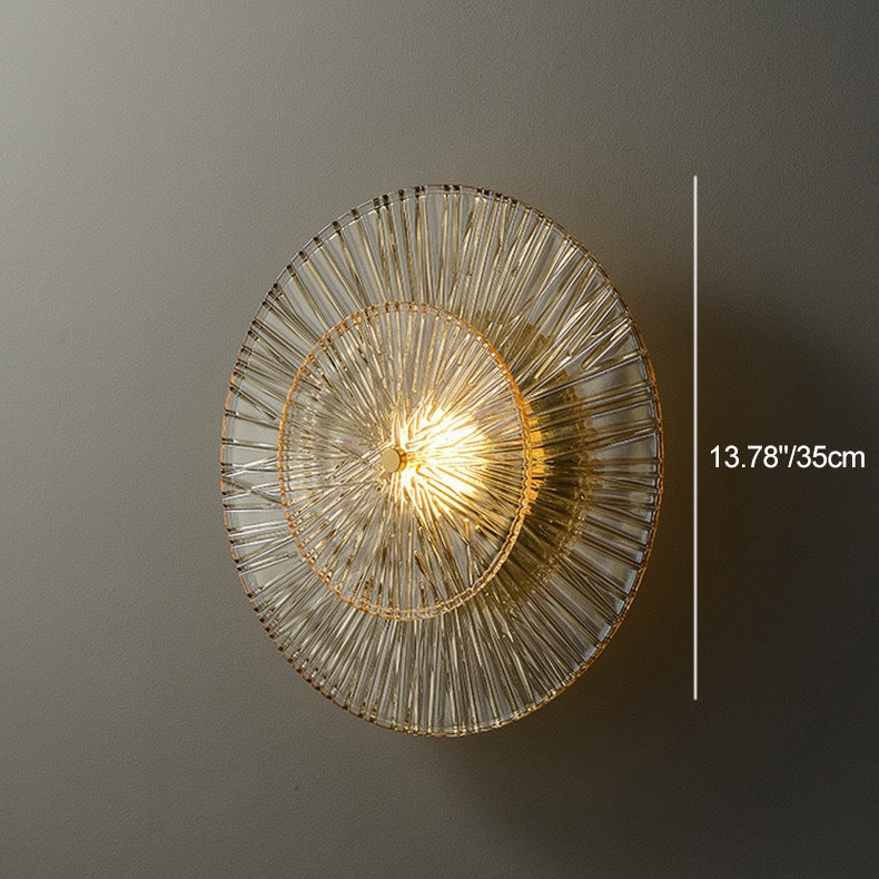 Shabby Round Copper Glass 1-Light Wall Sconce Lamp