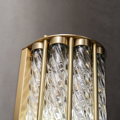 Luxury Cylinder Copper Glass 2/3 Light Wall Sconce Lamp