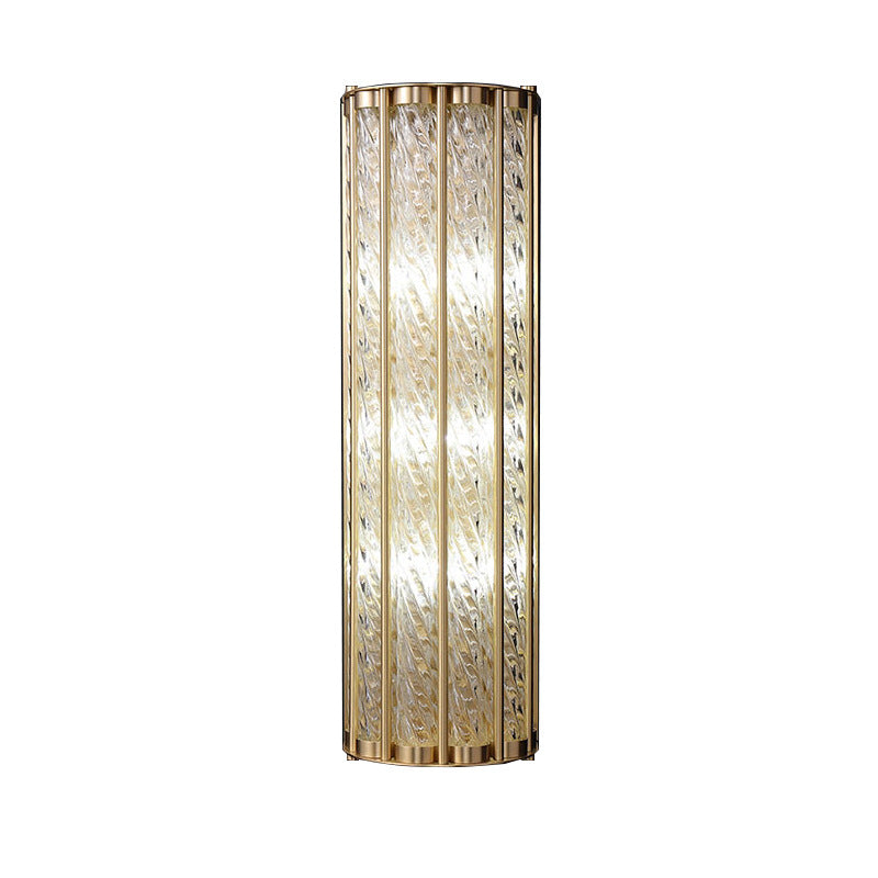 Luxury Cylinder Copper Glass 2/3 Light Wall Sconce Lamp