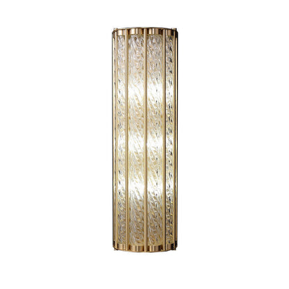 Luxury Cylinder Copper Glass 2/3 Light Wall Sconce Lamp