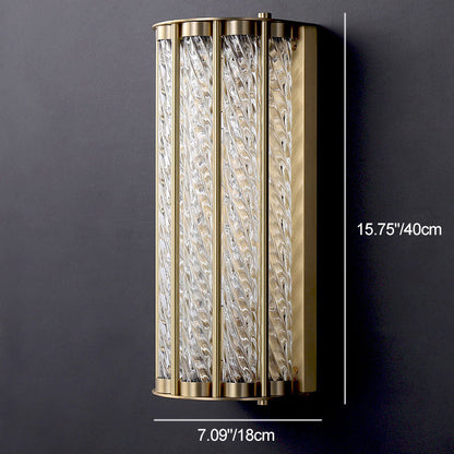 Luxury Cylinder Copper Glass 2/3 Light Wall Sconce Lamp