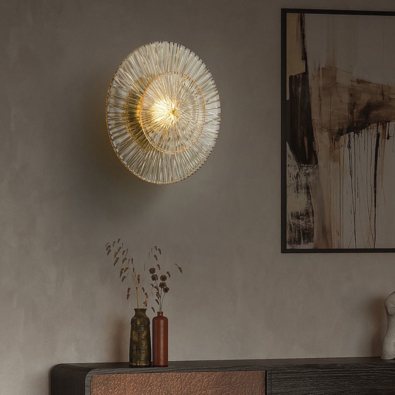 Shabby Round Copper Glass 1-Light Wall Sconce Lamp