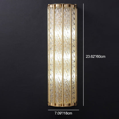 Luxury Cylinder Copper Glass 2/3 Light Wall Sconce Lamp