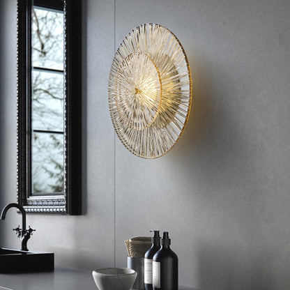 Shabby Round Copper Glass 1-Light Wall Sconce Lamp