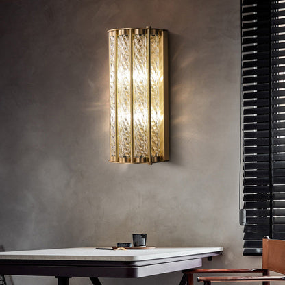 Luxury Cylinder Copper Glass 2/3 Light Wall Sconce Lamp