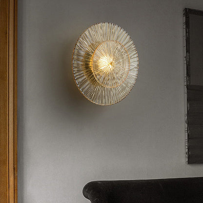Shabby Round Copper Glass 1-Light Wall Sconce Lamp