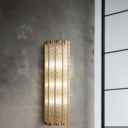 Luxury Cylinder Copper Glass 2/3 Light Wall Sconce Lamp