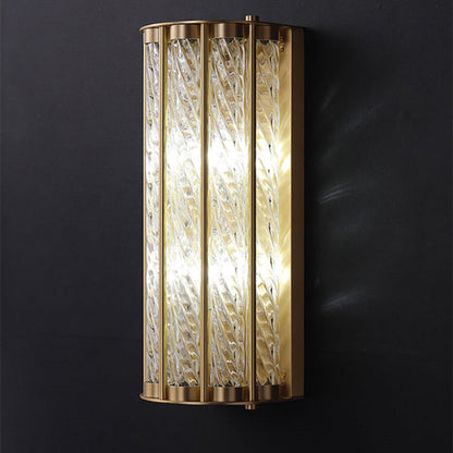 Luxury Cylinder Copper Glass 2/3 Light Wall Sconce Lamp