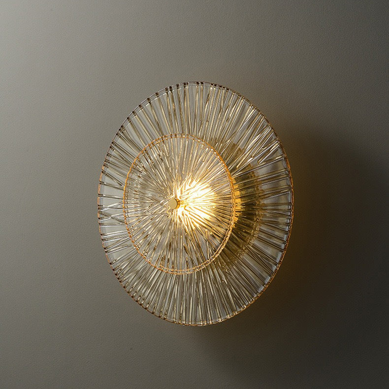 Shabby Round Copper Glass 1-Light Wall Sconce Lamp