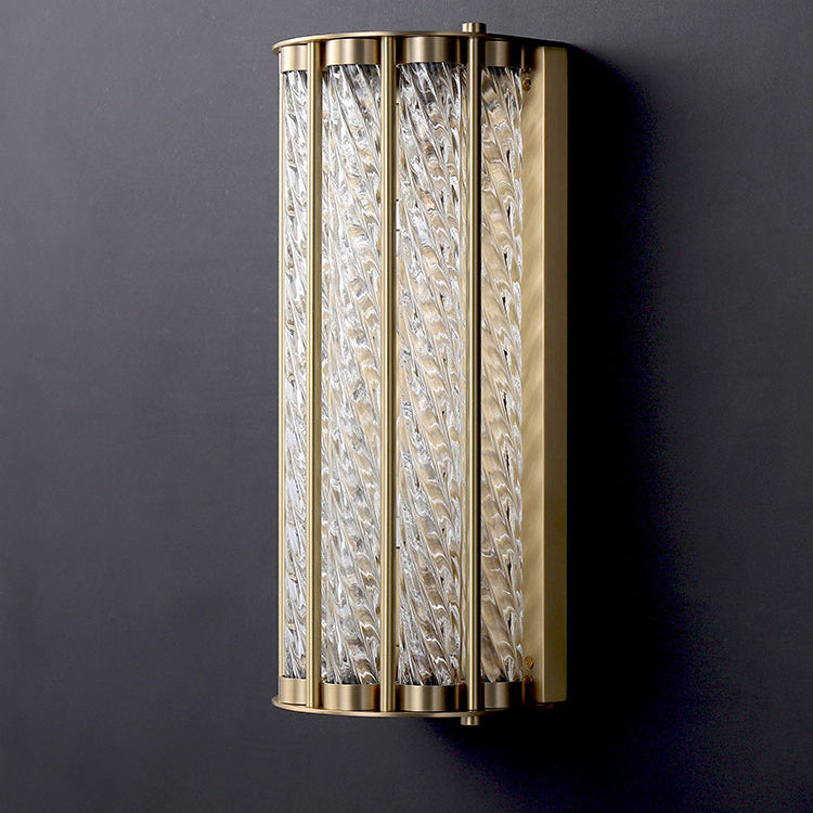 Luxury Cylinder Copper Glass 2/3 Light Wall Sconce Lamp