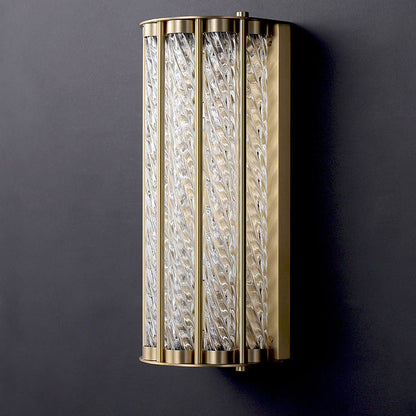 Luxury Cylinder Copper Glass 2/3 Light Wall Sconce Lamp