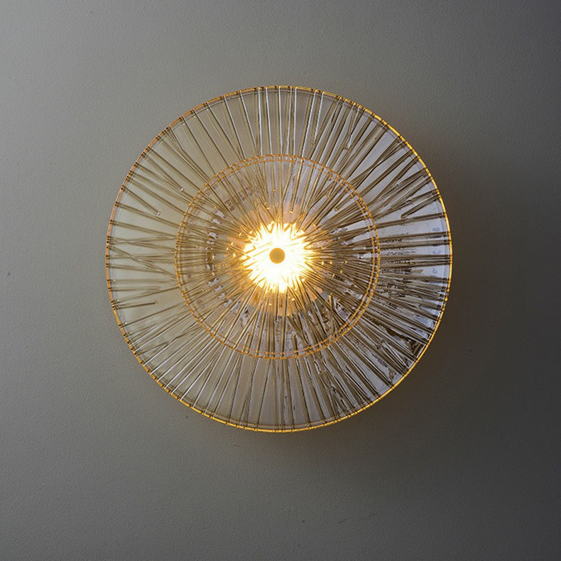 Shabby Round Copper Glass 1-Light Wall Sconce Lamp