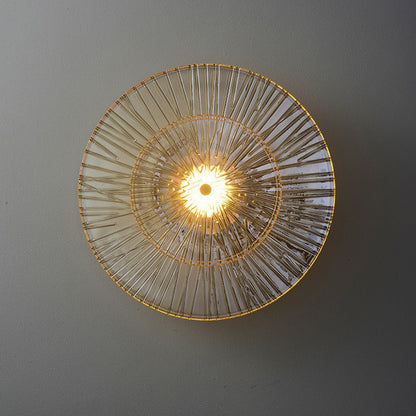 Shabby Round Copper Glass 1-Light Wall Sconce Lamp