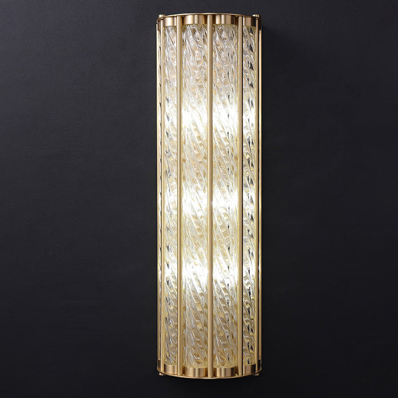 Luxury Cylinder Copper Glass 2/3 Light Wall Sconce Lamp