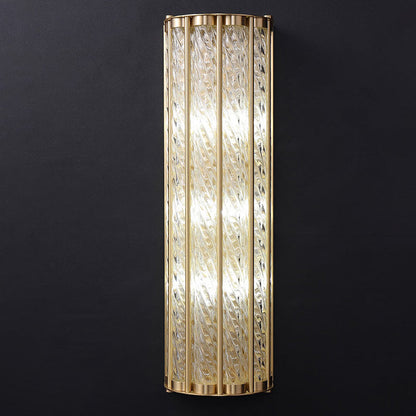Luxury Cylinder Copper Glass 2/3 Light Wall Sconce Lamp