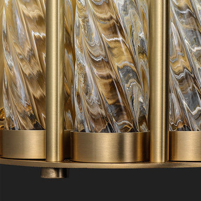 Luxury Cylinder Copper Glass 2/3 Light Wall Sconce Lamp