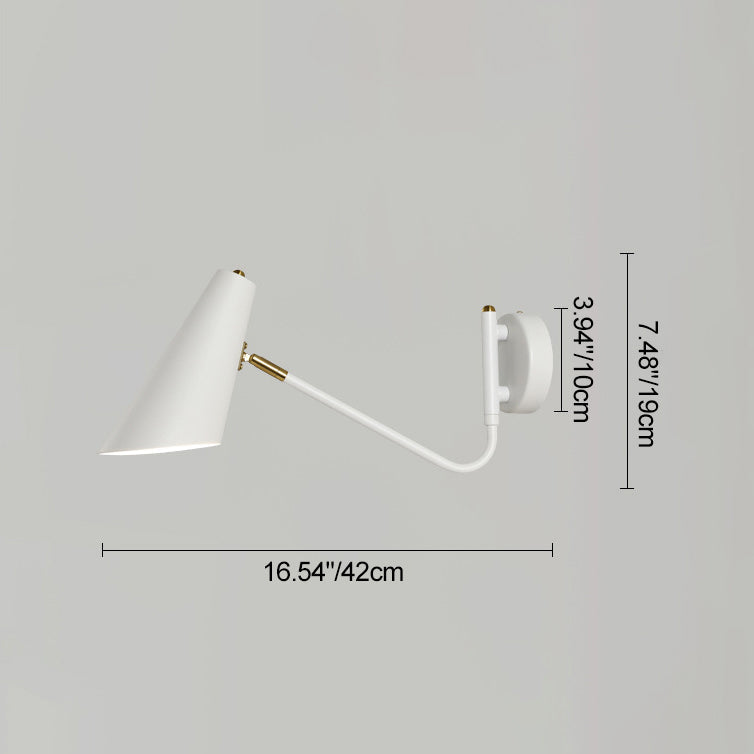 Contemporary Coastal Cone Metal 1-Light Wall Sconce Lamp
