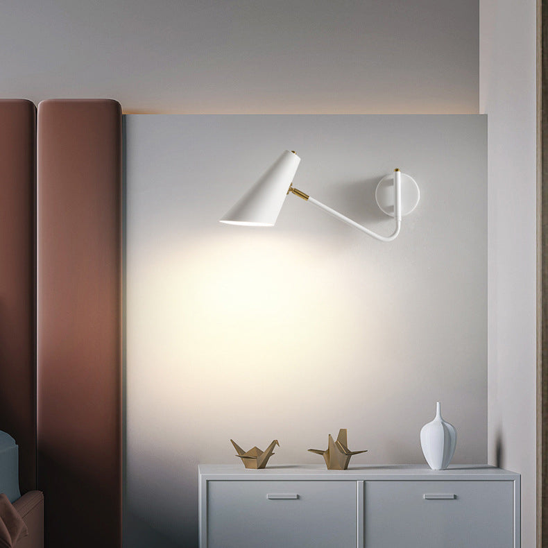 Contemporary Coastal Cone Metal 1-Light Wall Sconce Lamp