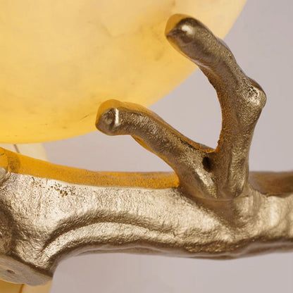 Modern Art Deco Globe Copper Marble LED Wall Sconce Lamp