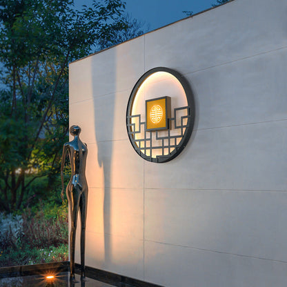 Chinese Round Stainless Steel PC LED Wall Sconce Lamp