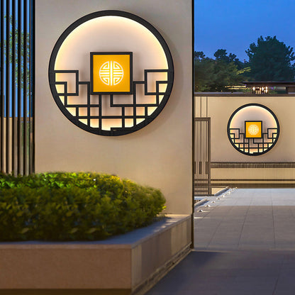 Chinese Round Stainless Steel PC LED Wall Sconce Lamp