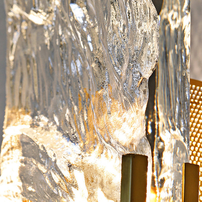 Rectangular Steel Crystal 1-Light Wall Sconce Lamp