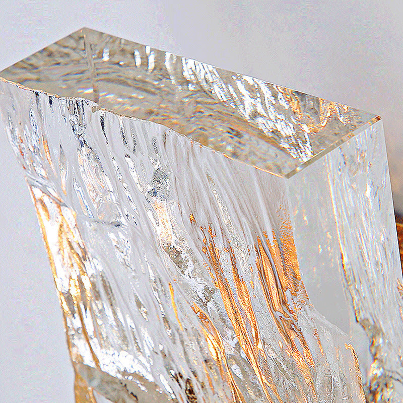 Rectangular Steel Crystal 1-Light Wall Sconce Lamp
