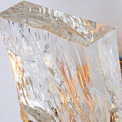 Rectangular Steel Crystal 1-Light Wall Sconce Lamp