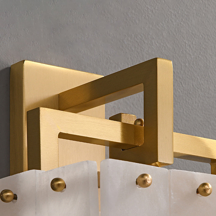 Mid-Century Cube Copper Marble 1-Light Wall Sconce Lamp