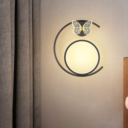 Simplicity Circle Iron Silicone Strip LED Wall Sconce Lamp