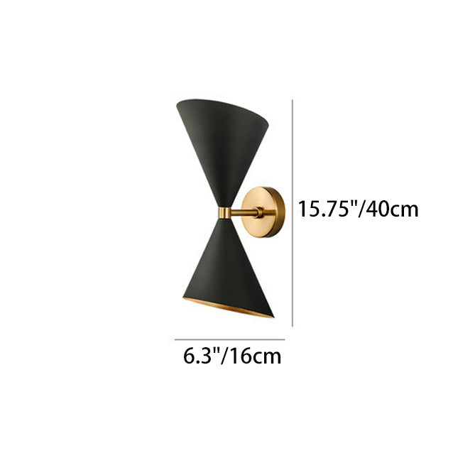Modern Eclectic Cone Metal 2-Light Wall Sconce Lamp