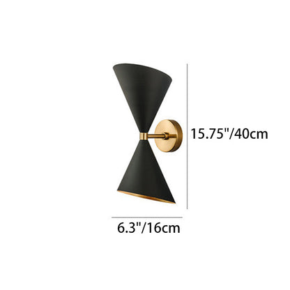 Modern Eclectic Cone Metal 2-Light Wall Sconce Lamp
