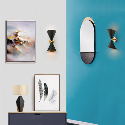 Modern Eclectic Cone Metal 2-Light Wall Sconce Lamp