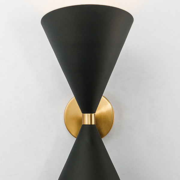 Modern Eclectic Cone Metal 2-Light Wall Sconce Lamp