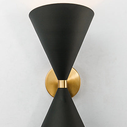 Modern Eclectic Cone Metal 2-Light Wall Sconce Lamp