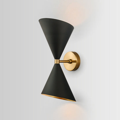 Modern Eclectic Cone Metal 2-Light Wall Sconce Lamp