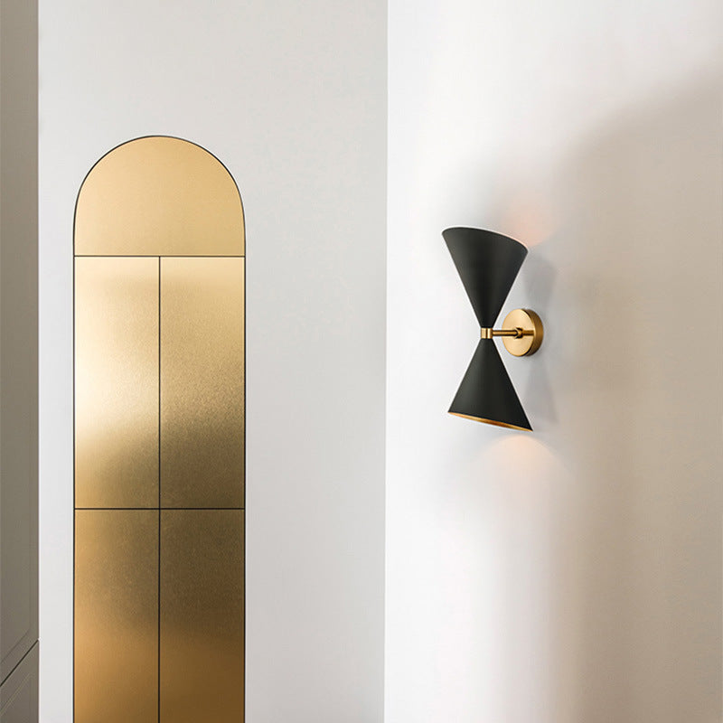 Modern Eclectic Cone Metal 2-Light Wall Sconce Lamp