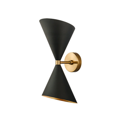 Modern Eclectic Cone Metal 2-Light Wall Sconce Lamp
