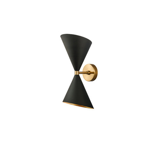 Modern Eclectic Cone Metal 2-Light Wall Sconce Lamp
