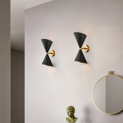 Modern Eclectic Cone Metal 2-Light Wall Sconce Lamp