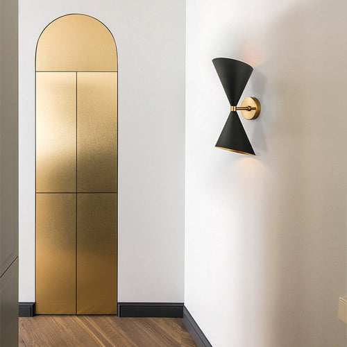 Modern Eclectic Cone Metal 2-Light Wall Sconce Lamp
