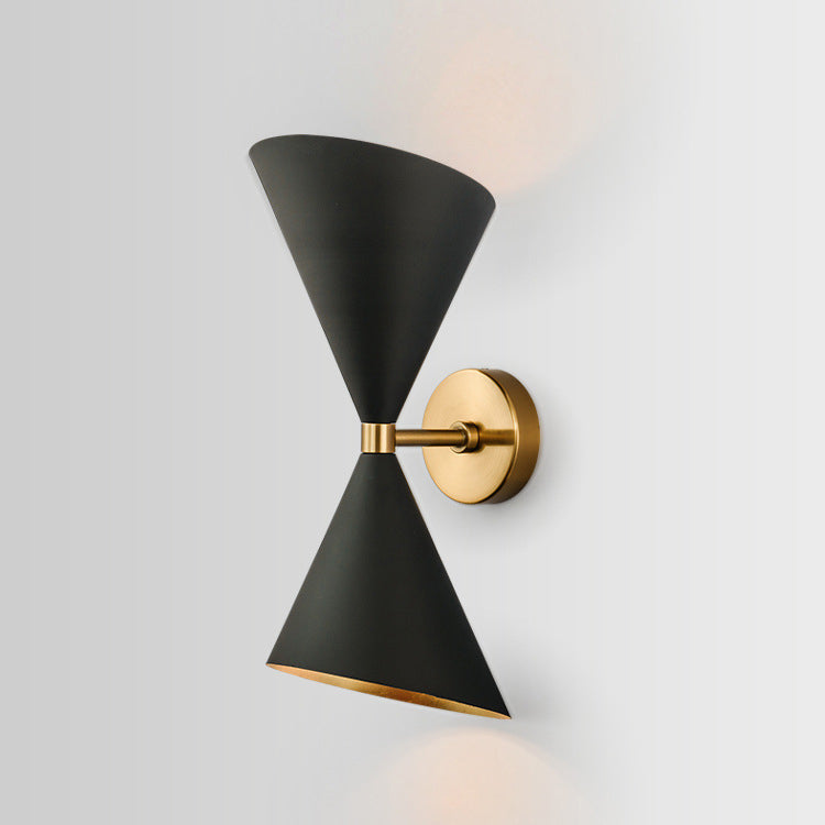 Modern Eclectic Cone Metal 2-Light Wall Sconce Lamp