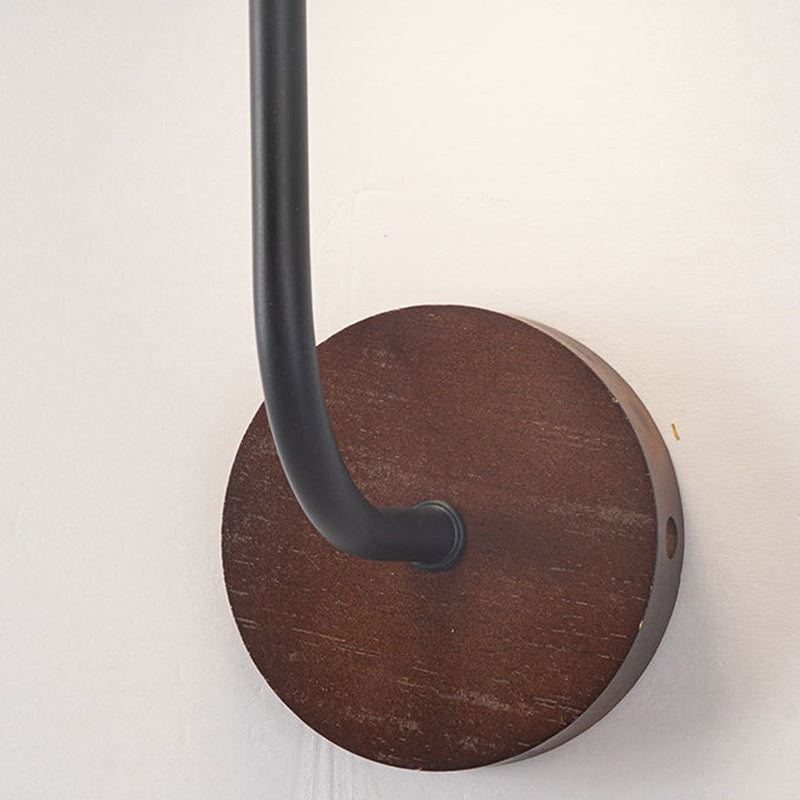 Mid-Century Travertine Solid Wood LED Wall Sconce Lamp