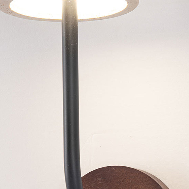 Mid-Century Travertine Solid Wood LED Wall Sconce Lamp